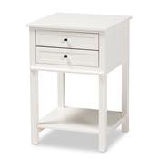 Baxton Studio Willow Modern Transitional White Finished 2-Drawer Wood Nightstand